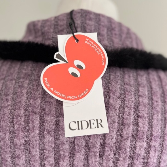 Cider Terry Collar Solid Bowknot Sweatshirt NWT - Picture 5 of 9